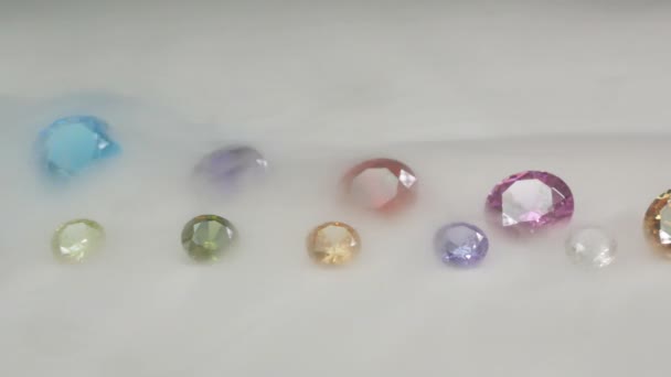 Kleurrijke Diamant Witte Flanel Ijs Rook — Stockvideo