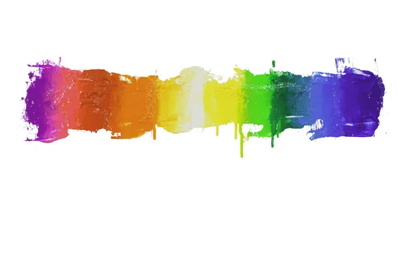 rainbow colors of paint dripping with clipping path