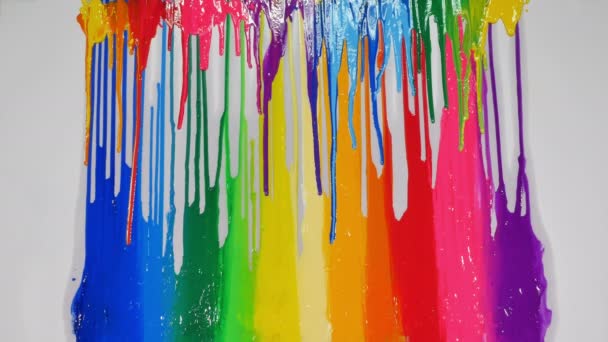 Colorful Plastisol Ink Dripping Directions — Stock Video