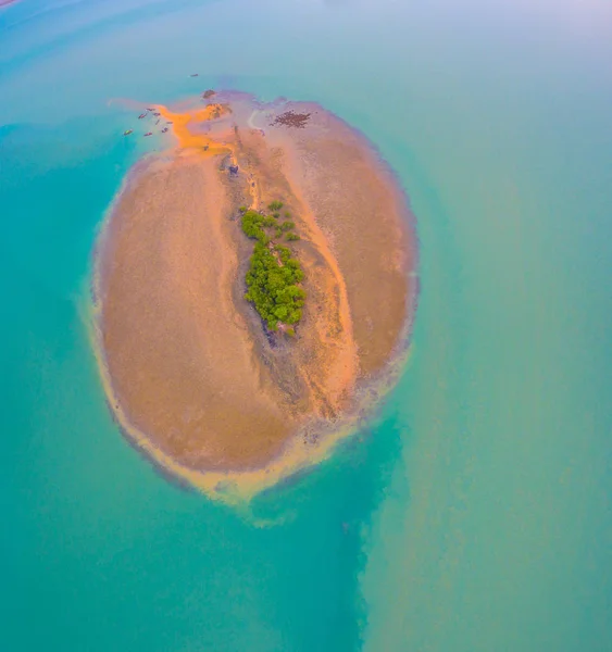 Flygfoto Grafi Lågvatten Kan Hel Del Korallrev Runt Hea Island — Stockfoto
