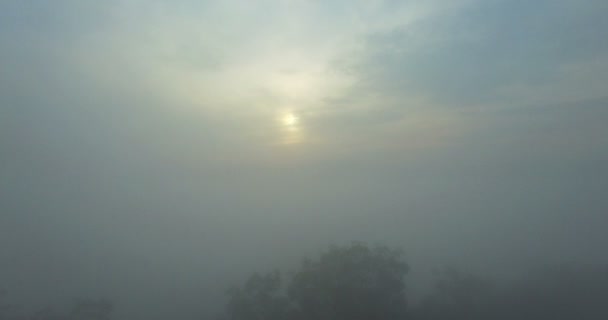 Vliegen Boven Mist Phang Nga Vallet Sunrise — Stockvideo