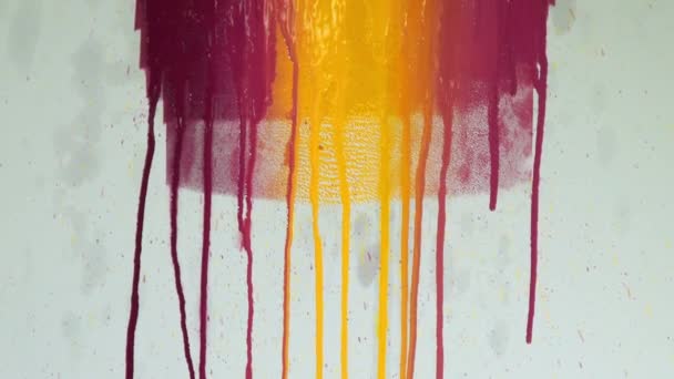 Colors Printing Ink Purple Pink Orange Yellow Magenta Colors Dripping — Stock Video