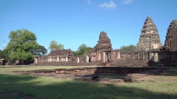 Belo Castelo Pedra Parque Histórico Phimai Prasat Hin Phimai Antigo — Vídeo de Stock