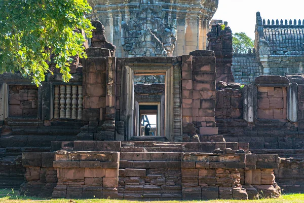 Piękny Kamienny Zamek Historycznym Parku Phimai Prasat Hin Phimai Starożytna — Zdjęcie stockowe