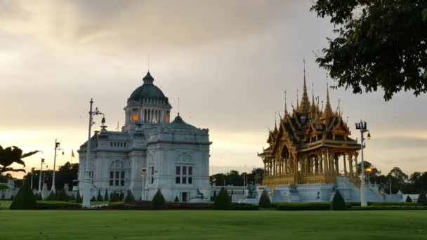 Bangkok Thailand Augustus 2017 Ananta Samakhom Throne Hall Gebouwd Italiaanse — Stockvideo