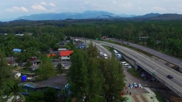 Widok Lotu Ptaka Most Sarasin Połączenie Prowincji Phang Nga Wyspą — Wideo stockowe