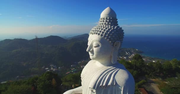 Letecká Fotografie Phuket Velký Buddha Modré Obloze — Stock video
