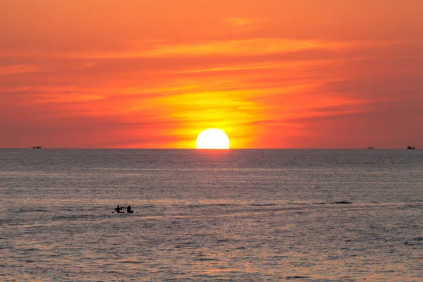 Red Sunset Sea Kata Beach Phuket Thailand — Stock Photo, Image