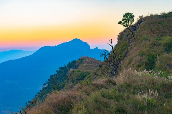 Scenery Sunrise Mountain Ridge Doi Pha Phung Nan Province Thailand — Stock Photo, Image