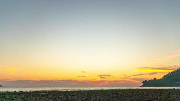 Ciel Avec Coucher Soleil Sur Mer — Video