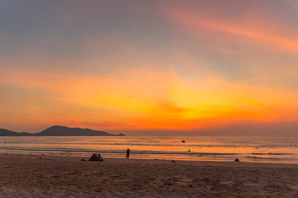 Décor Coucher Soleil Sur Plage Patong Phuket Thaïlande — Photo