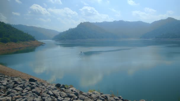 Khun Dan Dam Nakhon Nayok Yeni Bir Turistik Cazibesi Barajın — Stok video