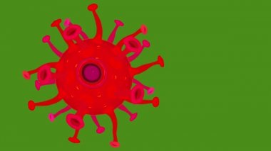 Büyük Kırmızı Coronavirus hastalığı kopyalama alanı ile yeşil ekrana dönüyor