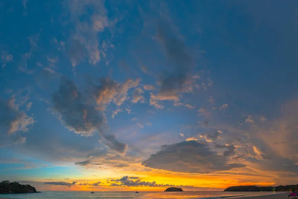 Panorama Belo Pôr Sol Praia — Fotografia de Stock