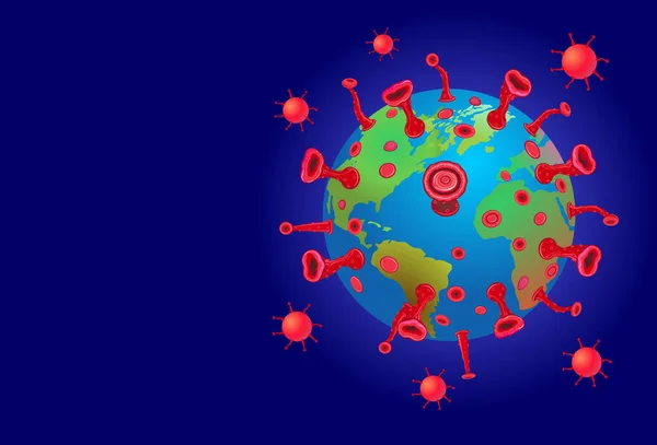 Virus Covid Dominerar Världen — Stockfoto