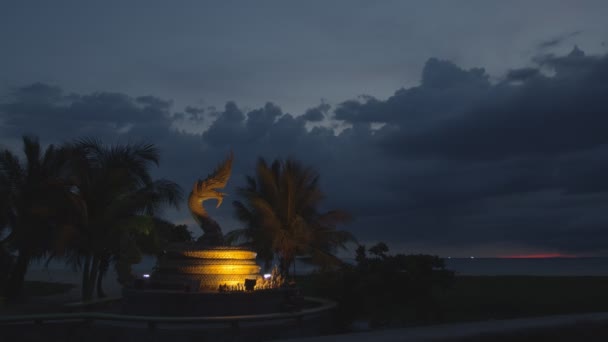 Thunder Naga Statue Karon Beach Phuket Thailand — стоковое видео