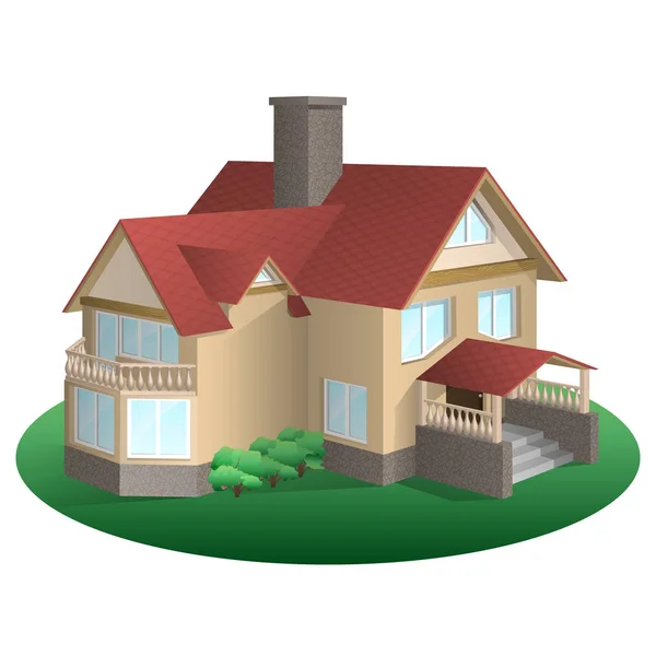 Une maison avec un toit à pignon — Image vectorielle