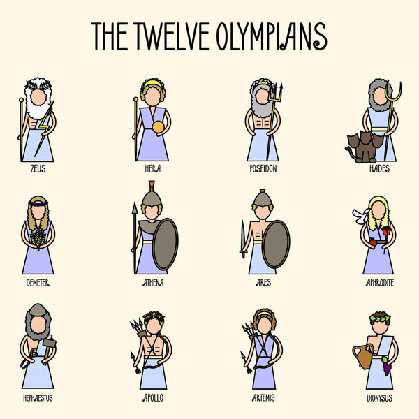 The Twelve Olympians icons set