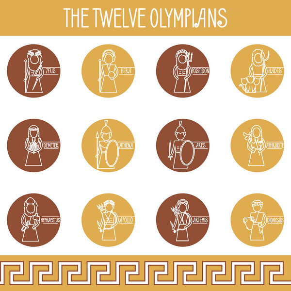 The Twelve Olympians icons set