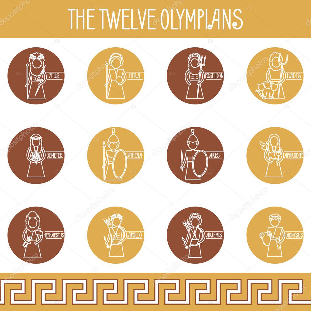 The Twelve Olympians icons set