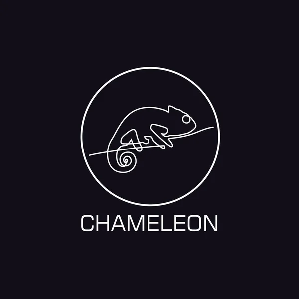 Jedna linia logo kameleon — Wektor stockowy