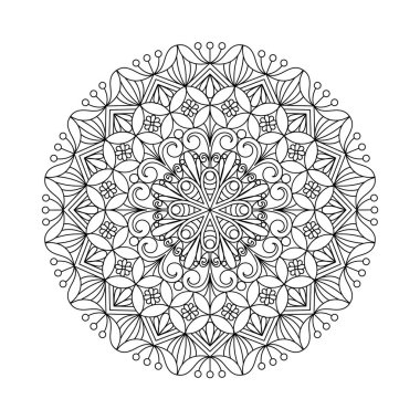 Çiçek mandala. Oryantal etnik dairesel süsleme.