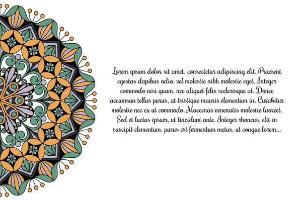 Bannière avec mandala fleur — Image vectorielle