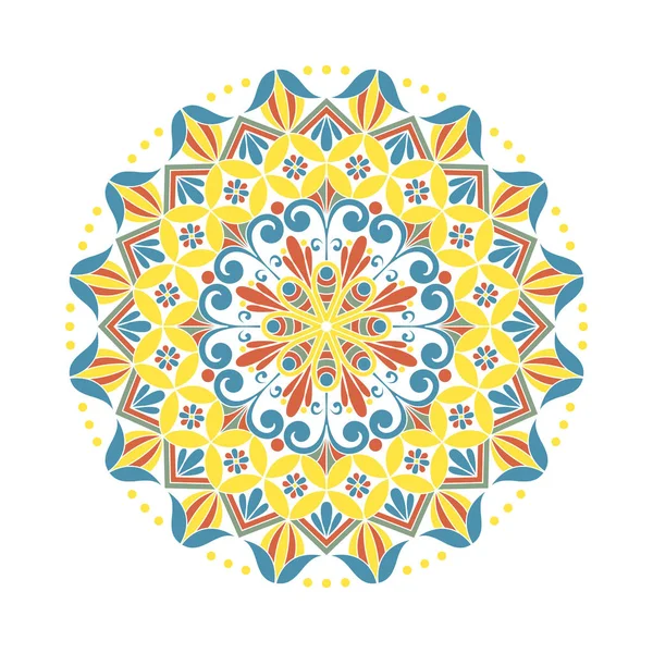 Mandala de fleurs. Ornement circulaire ethnique oriental . — Image vectorielle