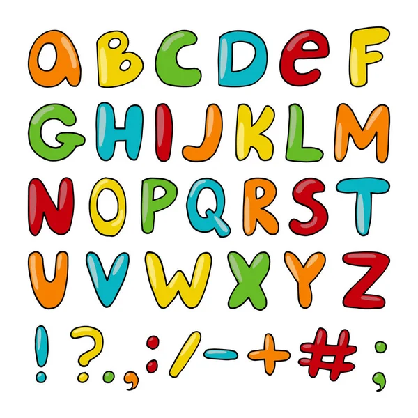 Vecteur dessiné à la main alphabet anglais — Image vectorielle
