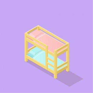 düşük Poli izometrik çocuklar yatak