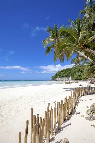 Praia Branca Bambu Ilha Boracay Filipinas — Fotografia de Stock