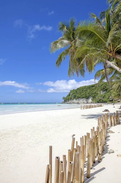 Praia Branca Bambu Ilha Boracay Filipinas — Fotografia de Stock