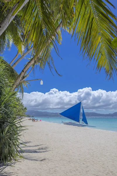 Ruta Blanca Playa Isla Boracay Filipinas — Foto de Stock