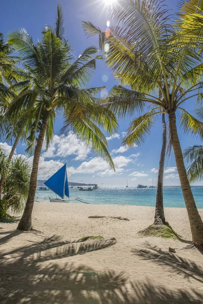 Plage Sable Blanc Île Boracay Philippines — Photo