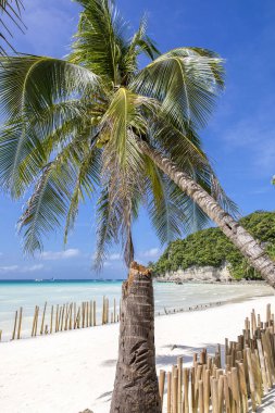 Beyaz sahil yolu, Boracay Adası, Filipinler.