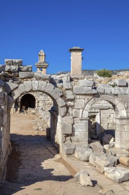 Xanthos antik kenti sembolik lahit, Antalya, Türkiye.