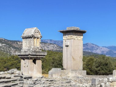 Xanthos antik kenti sembolik lahit, Antalya, Türkiye.