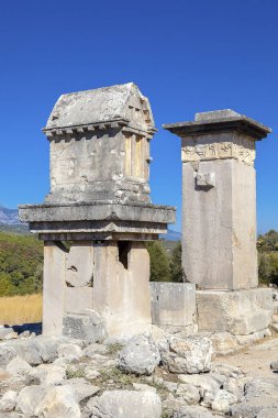 Xanthos antik kenti sembolik lahit, Antalya, Türkiye.