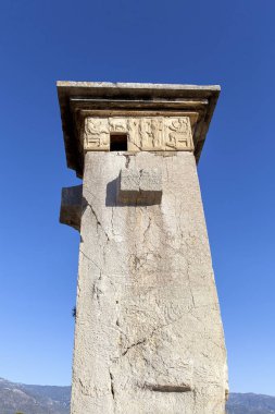 Xanthos antik kenti sembolik lahit, Antalya, Türkiye.