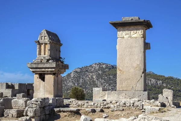 Xanthos Ciudad Antigua Sarcófago Simbólico Antalya Turquía — Foto de Stock