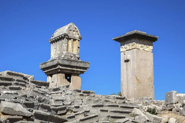 Sarcophage Symbolique Ville Antique Xanthos Antalya Turquie — Photo