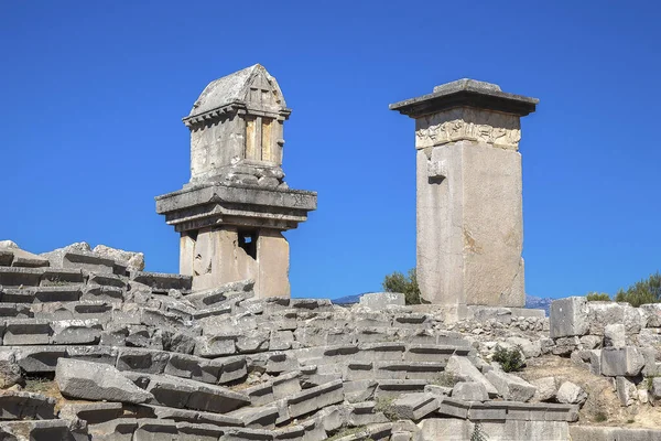 Xanthos Oude Stad Symbolische Sarcofaag Antalya Turkije — Stockfoto