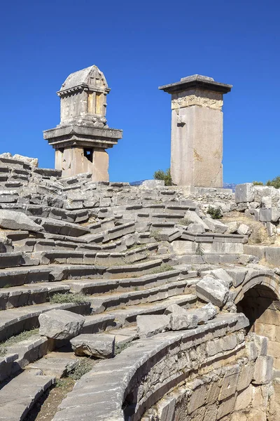 Xanthos Antik Kenti Sembolik Lahit Tiyatro Antalya Türkiye — Stok fotoğraf