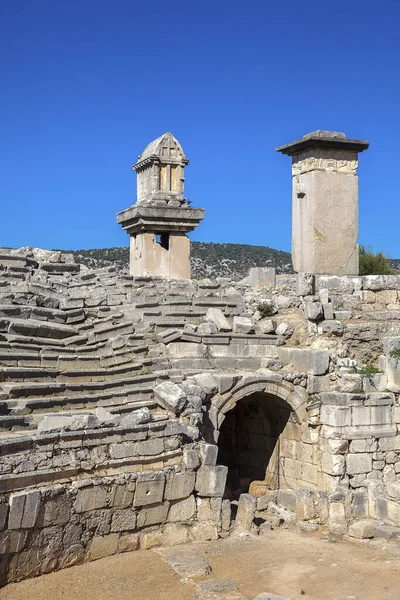 Xanthos古城象征石棺和剧场 土耳其安塔利亚 — 图库照片