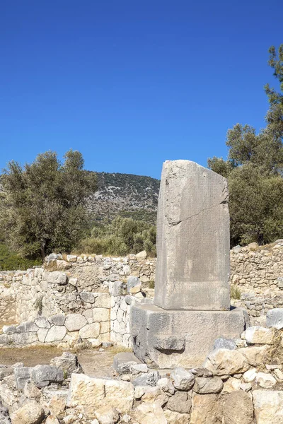 Ancienne Ville Xanthos Obélisque Antalya Turquie — Photo