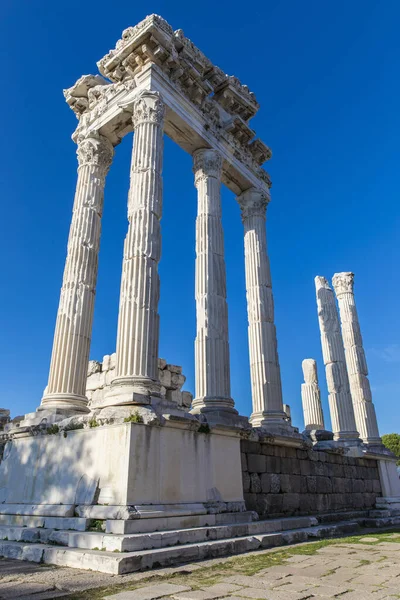 Τραϊανός Ναός Στην Αρχαία Πόλη Της Περγάμου Στην Τουρκία — Φωτογραφία Αρχείου