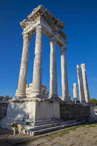 Траянський Храм Стародавньому Місті Пергамон Туреччина — стокове фото