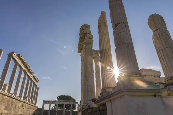 Trajan Chrám Starobylém Městě Pergamon Turecku — Stock fotografie