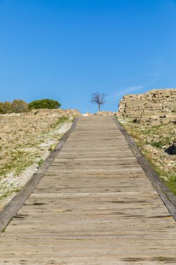 Türkiye 'nin antik Bergama kentinin kalıntıları.
