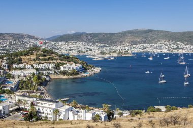 Türkiye 'nin Bodrum Körfezi Panoramik Görünümü.